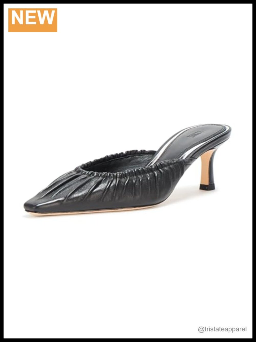 Heeled Mule Pointed Toe Kitten Heel Leather Evening Party